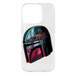 Чехол для iPhone 14 Pro Mandalorian Helmet profil - PrintSalon