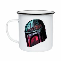 Кружка эмалированная Mandalorian Helmet profil - PrintSalon