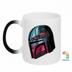 Чашка-хамелеон Mandalorian Helmet profil - PrintSalon