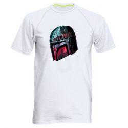 Мужская футболка для спорта Mandalorian Helmet profil - PrintSalon