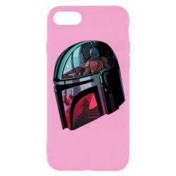 Чехол для iPhone 7 Mandalorian Helmet profil - PrintSalon