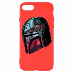 Чехол для iPhone 8 Mandalorian Helmet profil - PrintSalon