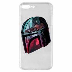 Чехол для iPhone 8 Plus Mandalorian Helmet profil - PrintSalon