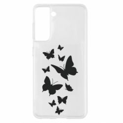 Чехол для Samsung S21 Many butterflies - PrintSalon