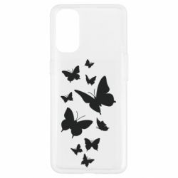 Чехол для Oppo Reno 4 Many butterflies - PrintSalon