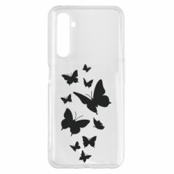Чехол для Realme 6 Pro Many butterflies - PrintSalon