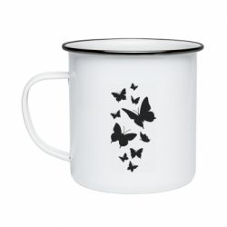Кружка эмалированная Many butterflies - PrintSalon