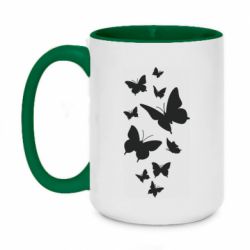 Чашка двухцветная 420ml Many butterflies - PrintSalon