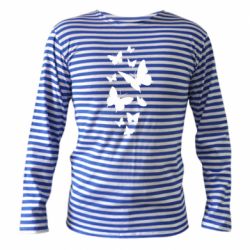 Тельняшка с длинным рукавом Many butterflies - PrintSalon