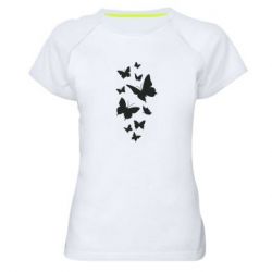 Женская футболка для спорта Many butterflies - PrintSalon
