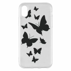 Чехол для iPhone X/Xs Many butterflies - PrintSalon