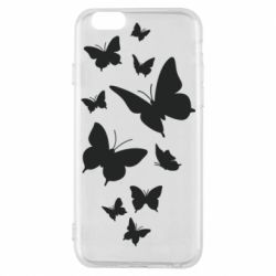 Чехол для iPhone 6/6S Many butterflies - PrintSalon