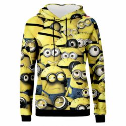 Жіноче 3D худі Many minions-PrintSalon Жіноче 3D худі Many minions