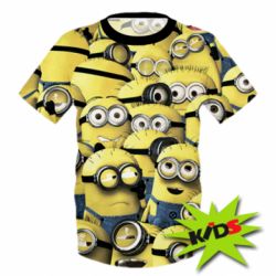 Дитяча 3D футболка Many minions - PrintSalon