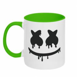 Чашка двухцветная 320ml Marshmello and face logo - PrintSalon