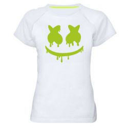Женская футболка для спорта Marshmello and face logo - PrintSalon