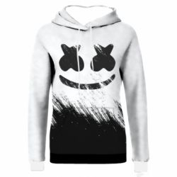 Жіноче 3D худі Marshmello and scratches