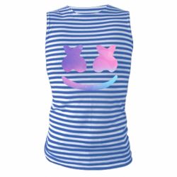 Майка-тельняшка Marshmello and smile - PrintSalon