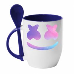 Чашка с ложкой Marshmello and smile - PrintSalon
