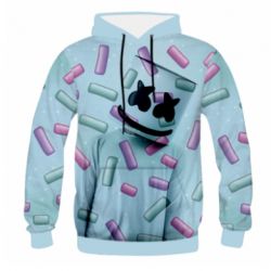 Мужское 3D худи Marshmello Dj and background - PrintSalon