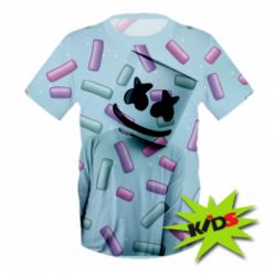 Детская 3D футболка Marshmello Dj and background - PrintSalon
