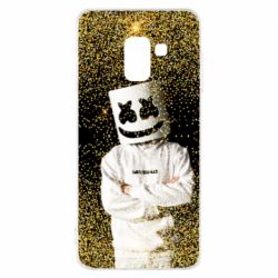 Чехол для Samsung A8 2018 Marshmello Dj and gold - PrintSalon