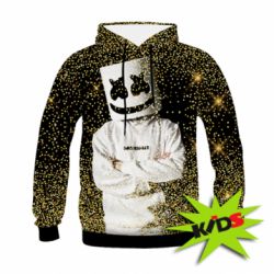 Детское 3D худи Marshmello Dj and gold - PrintSalon