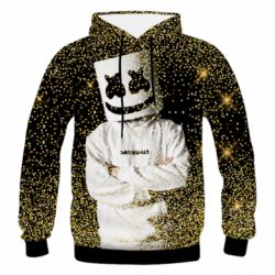 Мужское 3D худи Marshmello Dj and gold - PrintSalon