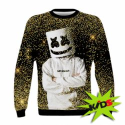 Детский 3D свитшот Marshmello Dj and gold - PrintSalon