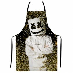 Фартук с 3D принтом Marshmello Dj and gold - PrintSalon