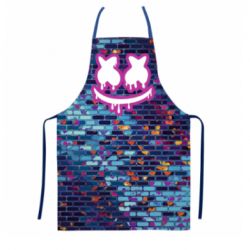 Фартух з 3D принтом Marshmello logo and color background-PrintSalon Фартух з 3D принтом Marshmello logo and color background