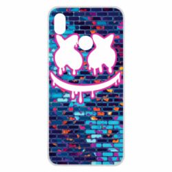 Чехол для Huawei P Smart Plus 2018 Marshmello logo and color background - PrintSalon