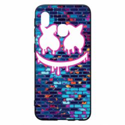 Чехол для Samsung A40 Marshmello logo and color background - PrintSalon