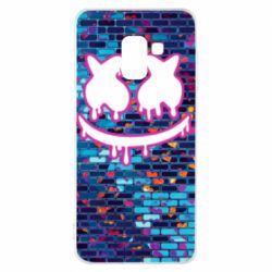 Чехол для Samsung A8 2018 Marshmello logo and color background - PrintSalon