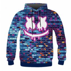 Мужское 3D худи Marshmello logo and color background - PrintSalon
