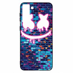 Чехол для Samsung S21 Ultra Marshmello logo and color background - PrintSalon