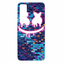 Чехол для Huawei P Smart 2021 Marshmello logo and color background - PrintSalon