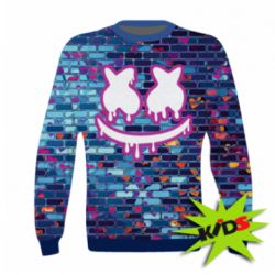 Детский 3D свитшот Marshmello logo and color background - PrintSalon