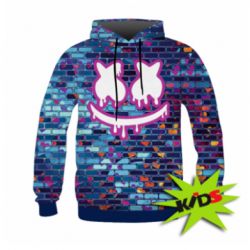 Детское 3D худи Marshmello logo and color background - PrintSalon