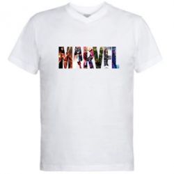 Мужская футболка  с V-образным вырезом Marvel Avengers - PrintSalon