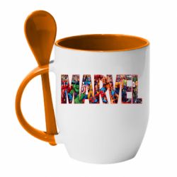Чашка з ложкою Marvel comics and heroes - PrintSalon