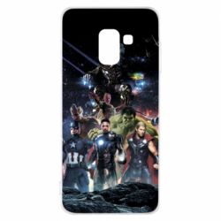 Чехол для Samsung A8 2018 Marvel Heroes 1 - PrintSalon