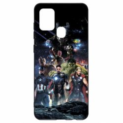 Чехол для Samsung A21s Marvel Heroes 1 - PrintSalon