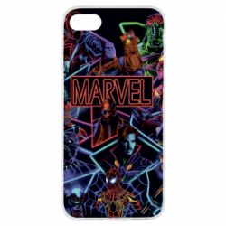 Чехол для iPhone 7 Marvel neon art pattern - PrintSalon