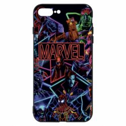Чехол для iPhone 7 Plus Marvel neon art pattern - PrintSalon