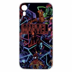 Чехол для iPhone XR Marvel neon art pattern - PrintSalon