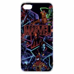 Чехол для iPhone5/5S/SE Marvel neon art pattern - PrintSalon