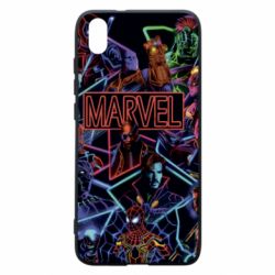 Чехол для Xiaomi Redmi 7A Marvel neon art pattern - PrintSalon