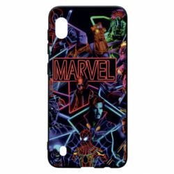 Чехол для Samsung A10 Marvel neon art pattern - PrintSalon