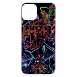 Чехол для iPhone 11 Marvel neon art pattern - PrintSalon